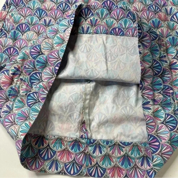 Talbots Women’s Geometric Skirt 4 Pink Blue Pencil Back Zipper Pockets Unlined - Picture 5 of 10